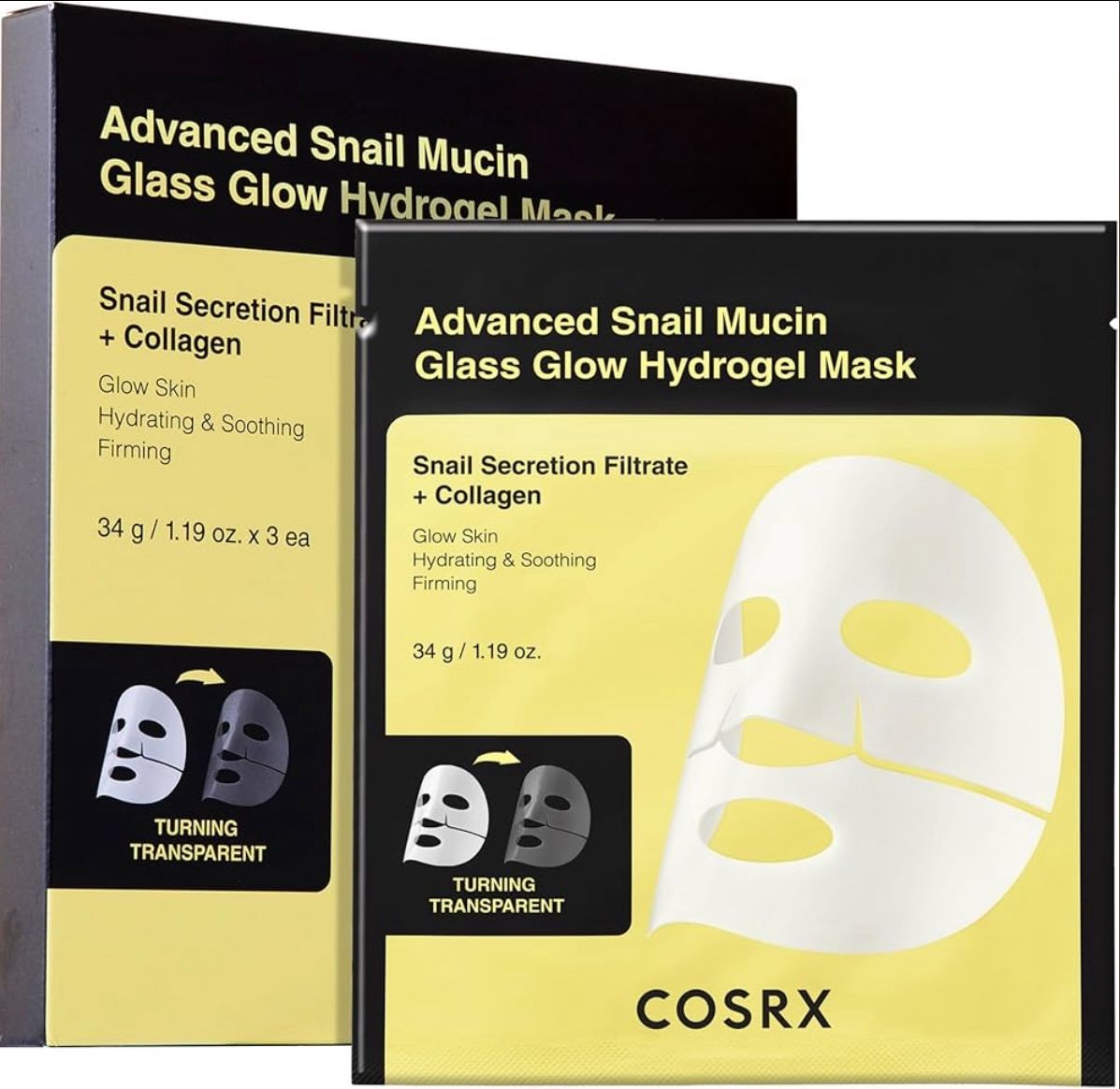 COSRX Advanced Snail Mucin Glass Glow Hydrogel Mask (3 sheets)
